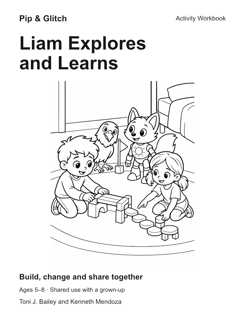 Liam Explores and Learns workbook cover